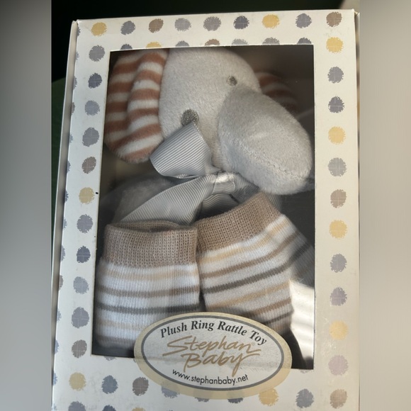 Plush Elephant Ring Rattle & Socks - Picture 2 of 2